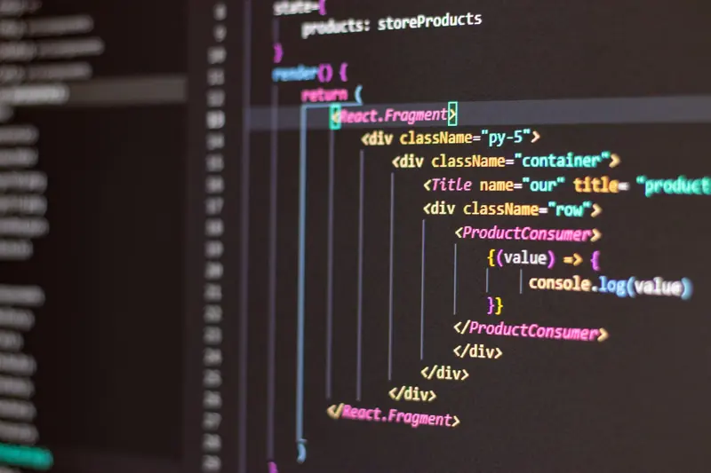 Hand-written component code on a monitor